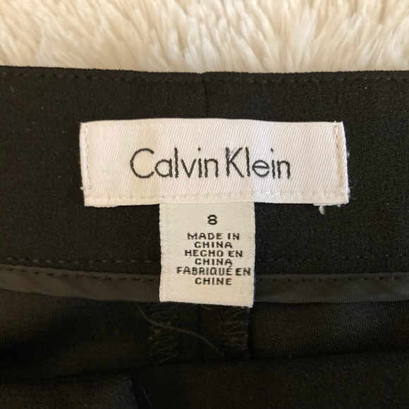 Very Gently Worn CALVIN KLEIN Black Pants with White Stripe, size 8 - Picture 5 of 6